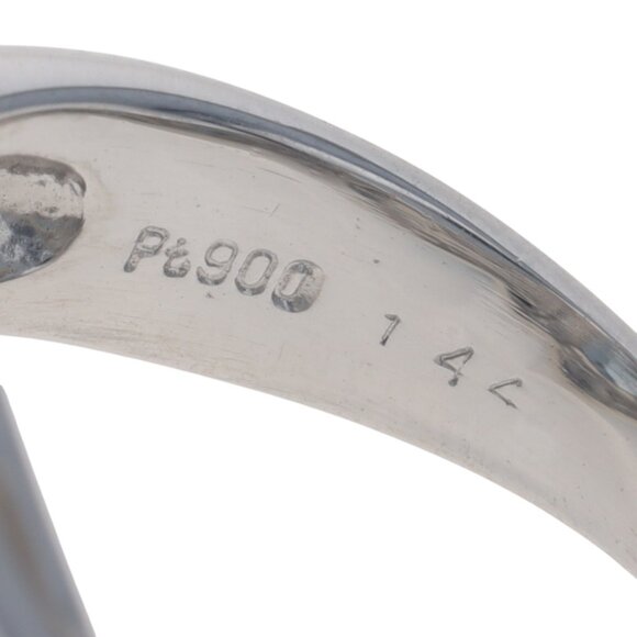 Platinum Aquamarine Diamond Ring - 950 Oval 1.49ctw Bypass - Picture 7 of 7